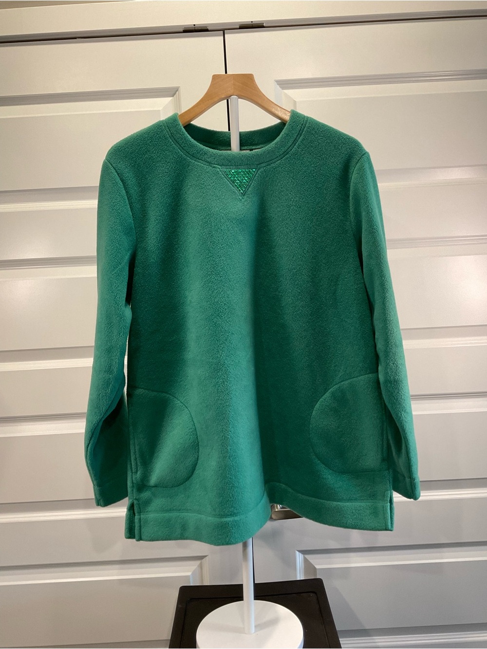 Women's Crewneck Fleece Pullover Sweater in Green